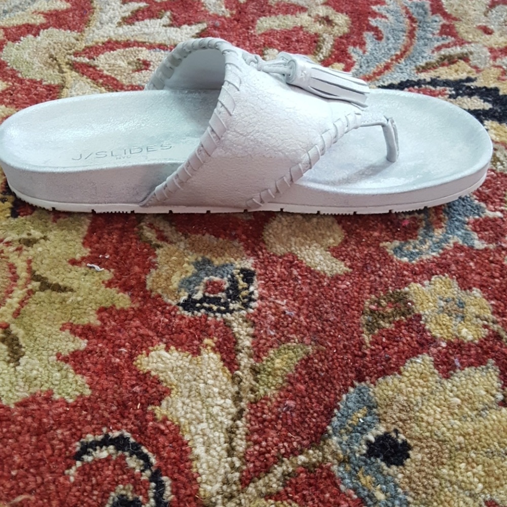 J slides silver metal nigel slippers - Picture 3 of 5